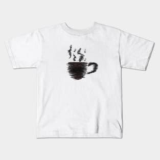 Cup Of Coffee Sketch Design Kids T-Shirt